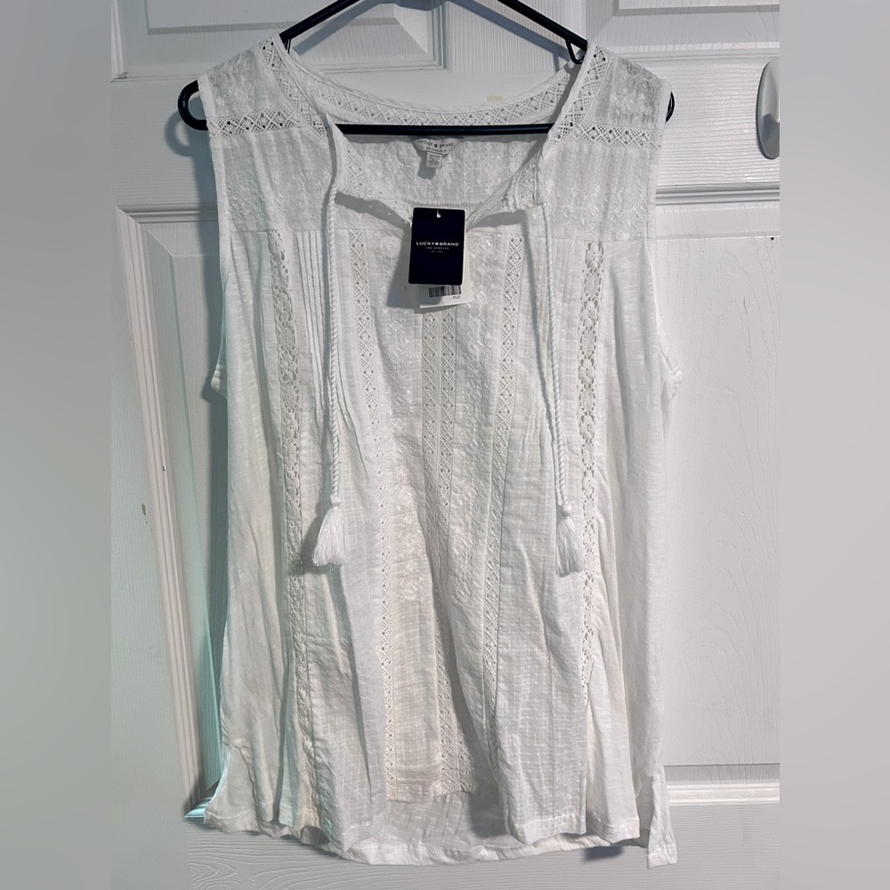 Brand New with tags White bohoLucky Brand tank top